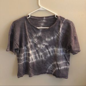 Lavender American Eagle Cropped Short Sleeve Shirt